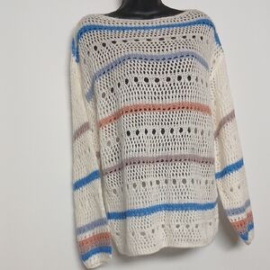 Cato Women Size XS Multicolor Open Knit Sweater NWT